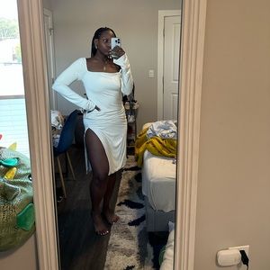 Oh Polly ivory flare dress